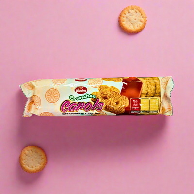 Munchee Crunchee Carols 100g, crispy crunchy biscuits ideal for tea time, coffee breaks, or on-the-go snacking.