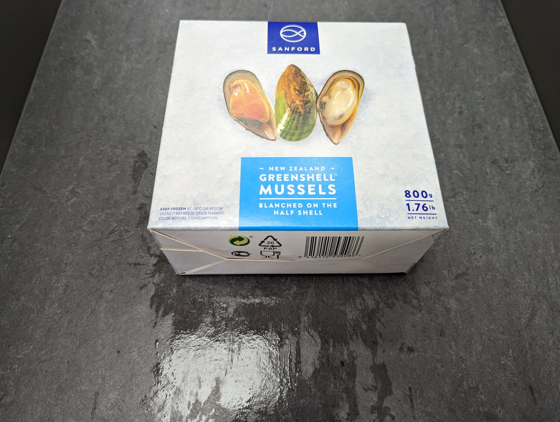 Sanford New Zealand Greenshell Mussels (800g) Sustainable, Frozen