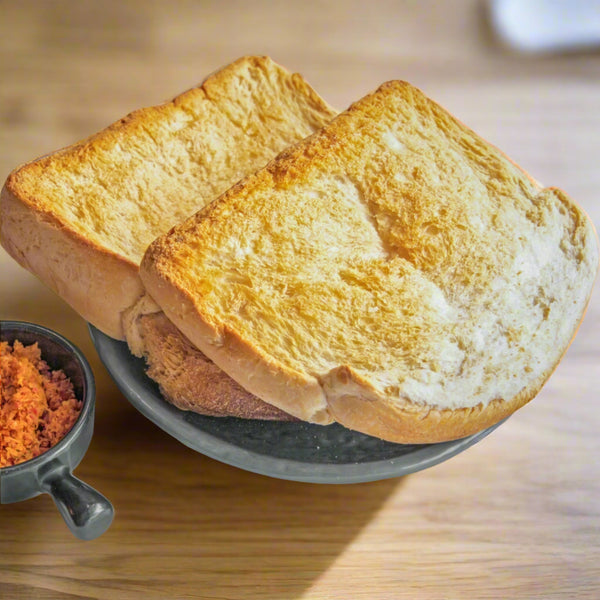 Sri Lankan roasted bread with spicy sambal.